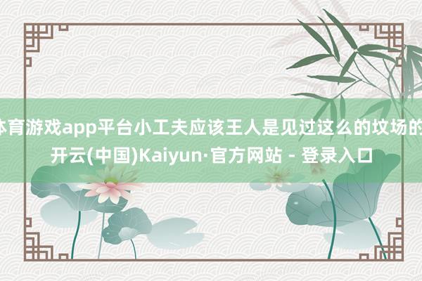 体育游戏app平台小工夫应该王人是见过这么的坟场的-开云(中国)Kaiyun·官方网站 - 登录入口