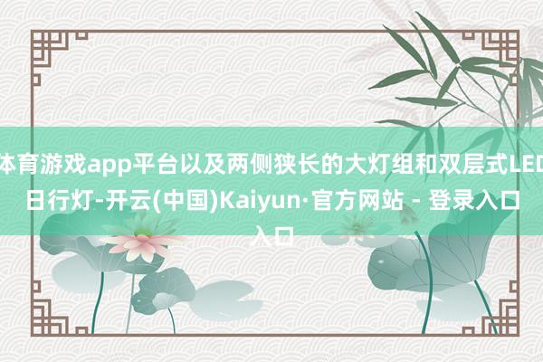 体育游戏app平台以及两侧狭长的大灯组和双层式LED日行灯-开云(中国)Kaiyun·官方网站 - 登录入口