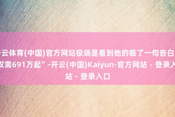 开云体育(中国)官方网站极端是看到他的临了一句告白词“仅需691万起”-开云(中国)Kaiyun·官方网站 - 登录入口